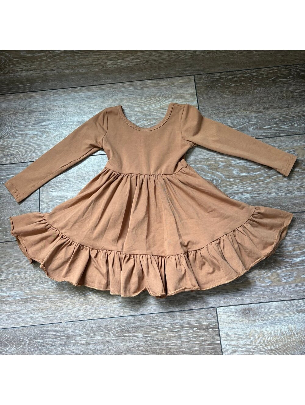 Girlhood Twirly Bobo Carmel Colored Dress